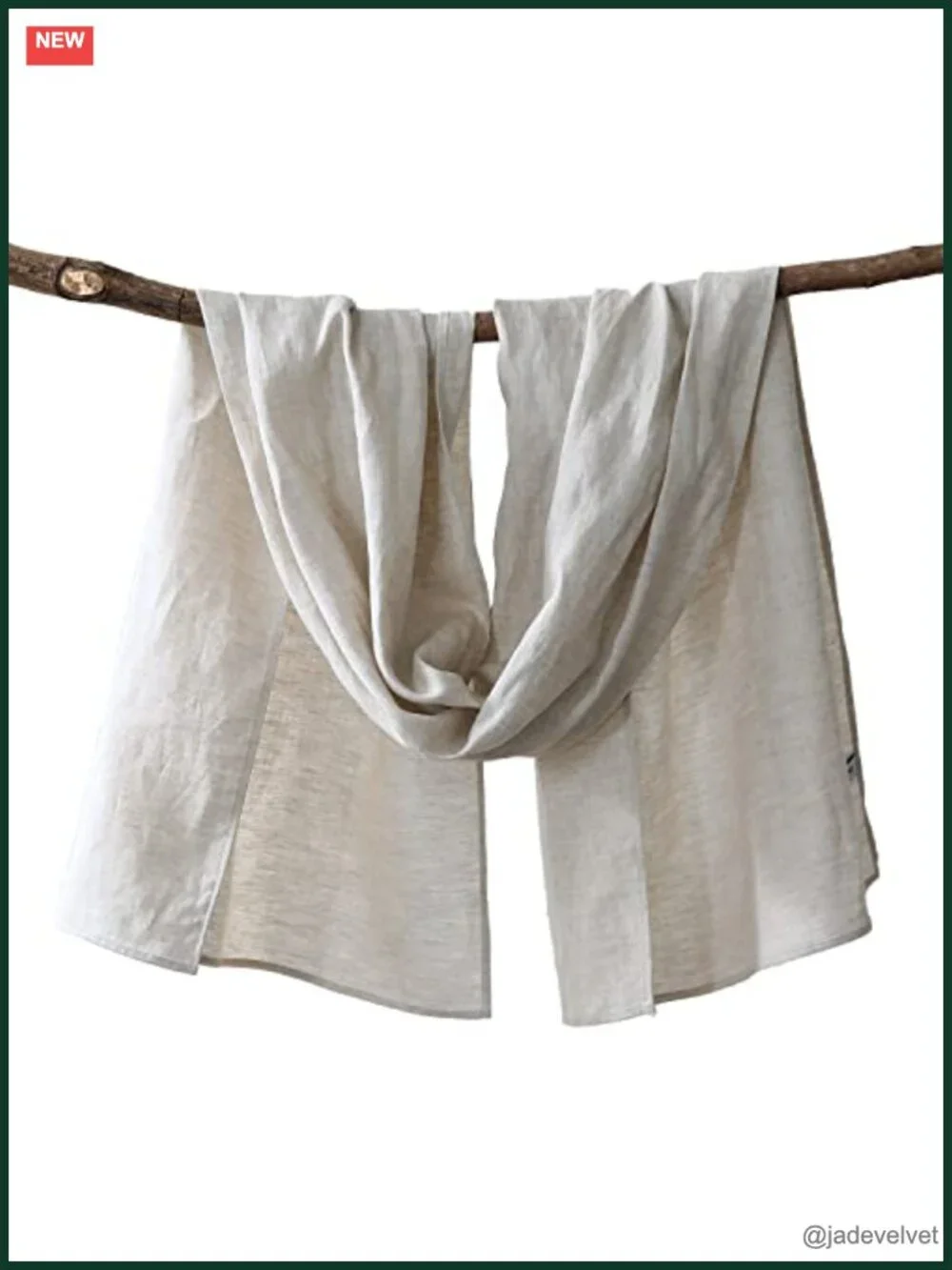 100% Linen Lightweight Fashion Scarf Long Solid Flax